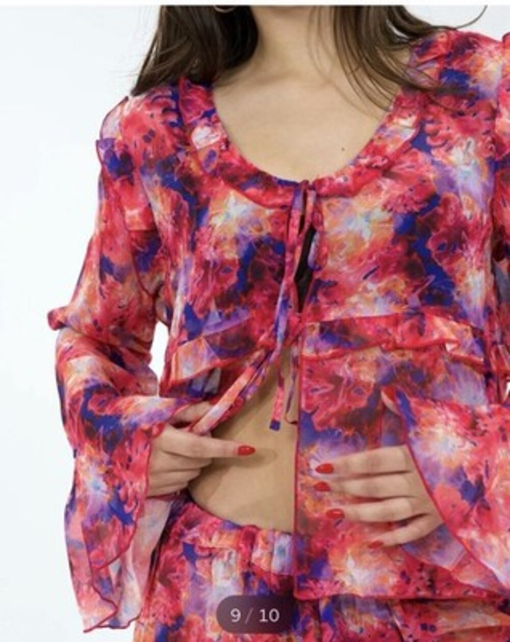 Dotto 2 Pc Shirt Set Cover Up Pink Ruffled Size Small Quit Luxury  Resortcore